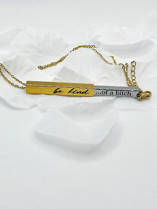 Hidden Message Bar Necklace