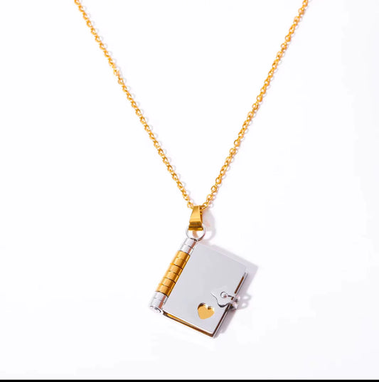 Book Pendant Necklace