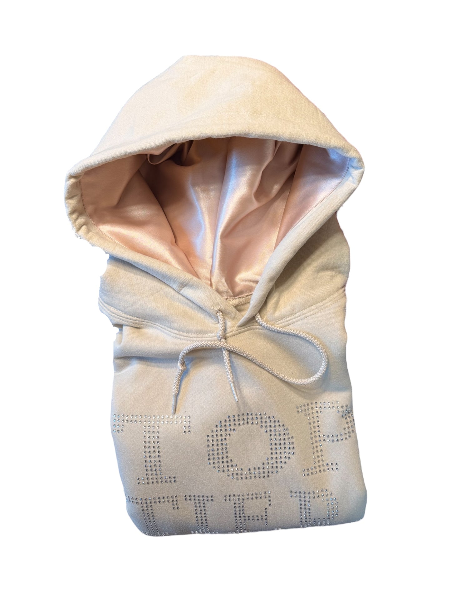 Top Tier Rhinestone Embellished Satin Lined Hoodie