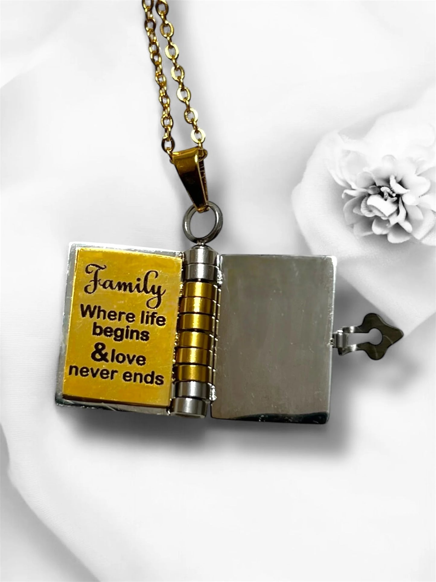 Book Pendant Necklace