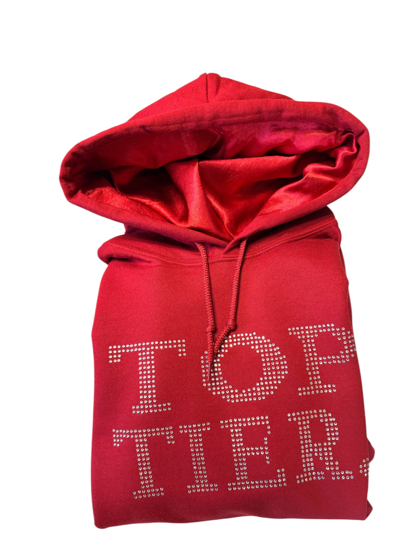 Top Tier Rhinestone Embellished Satin Lined Hoodie