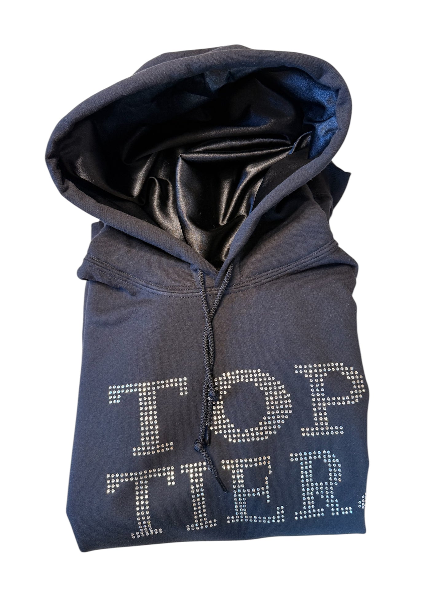 Top Tier Rhinestone Embellished Satin Lined Hoodie