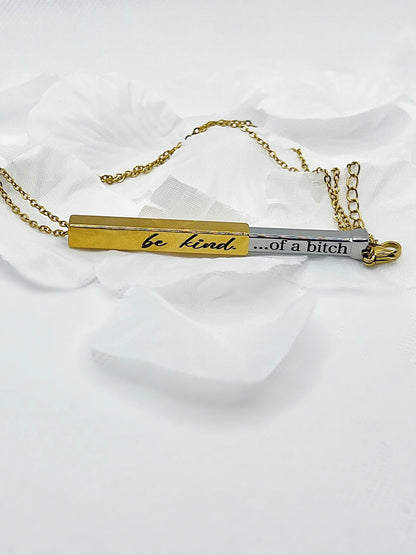 Hidden Message Bar Necklace