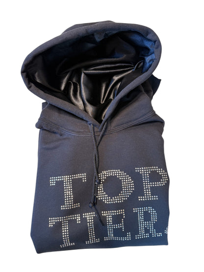 Top Tier Rhinestone Embellished Satin Lined Hoodie